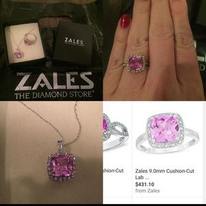Zales Lab created Pink Sapphire/White Gold